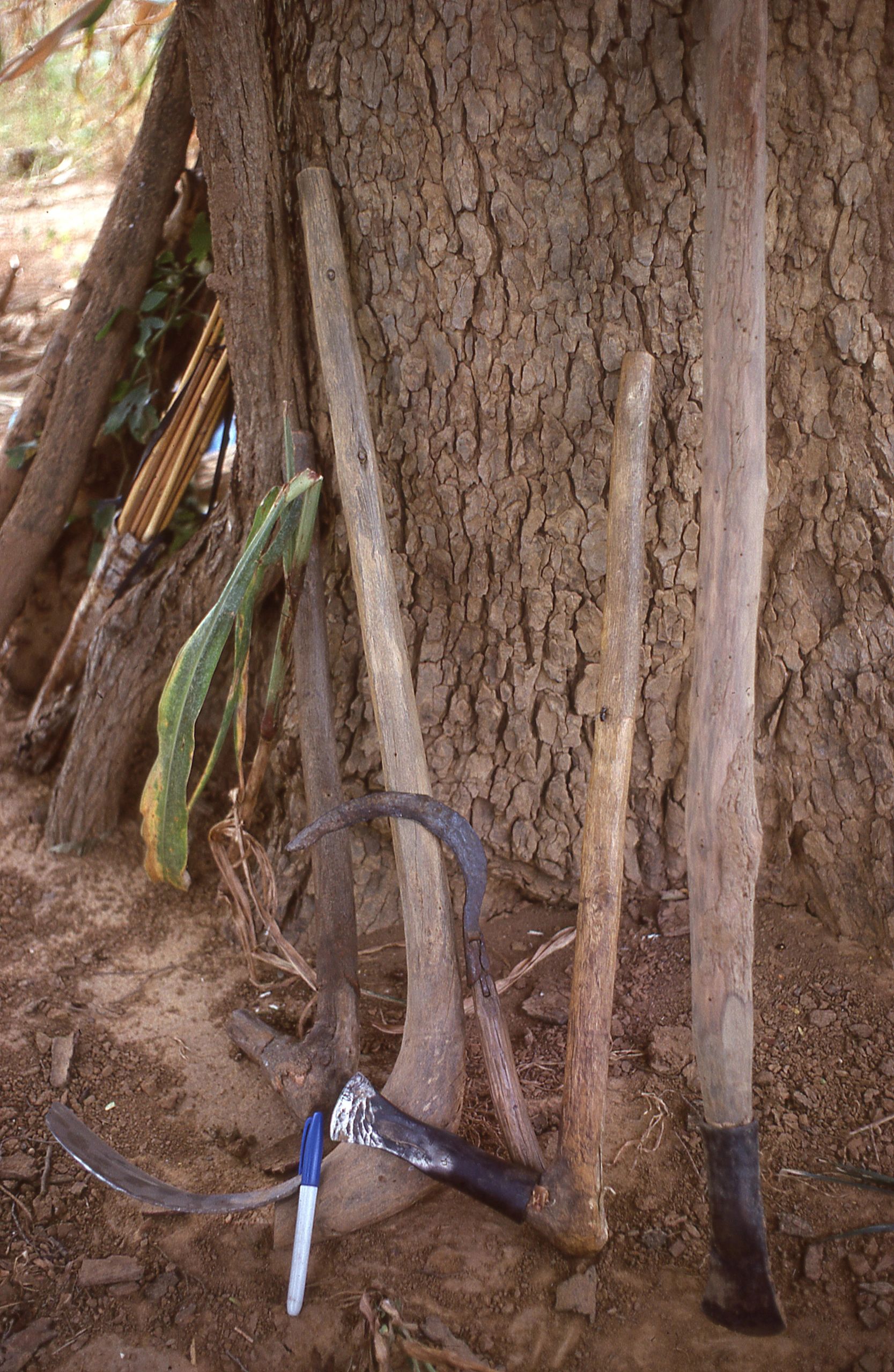 Assorted Hand-crafted farm tools for subsistence agriculture Sahel