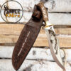 Nile, Bowie Knife, Laser Engraving, Wolf Design, Camping Knife Handmade Handcrafted Hunting Knife With Genuine Leather Sheath - Image 4