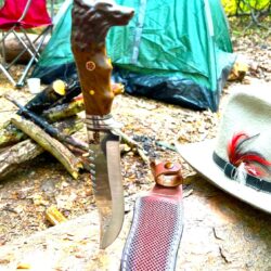 Nile, Wolf Head Handle Knife , Leather Sheath Knife Engraved Knife, Fixed Blade Full Tang, Camping Knife Custom Handmade Handcrafted Hunting