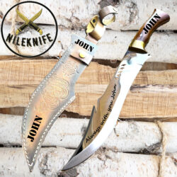 16-Inch Bowie Knife with Sheath Custom Handmade German Steel Knife - Razor-Sharp Gift For Real Men, USA Kukri Knife, USA Camping Knife