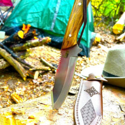 Handmade Bushcraft knife with sheath | Rosewood Fixed Blade | Hunting | outdoors | Camping | survival | Utility knife | Gift for men