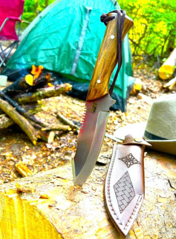 Handmade Bushcraft knife with sheath | Rosewood Fixed Blade | Hunting | outdoors | Camping | survival | Utility knife | Gift for men