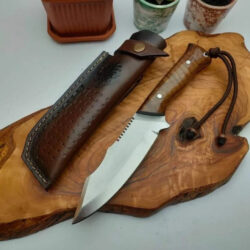 Handmade Bushcraft knife with sheath | Rosewood Fixed Blade | Hunting | outdoors | Camping | survival | Utility knife | Gift for men