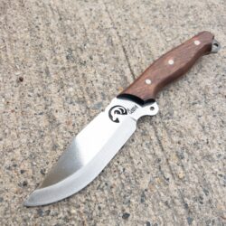 NILE Bushcraft Knife - Wood Handle Handmade Drop Point Hunting Skinning Knife Goat Engraved
