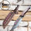 NILE Bushcraft Knife - Wood Handle Handmade Drop Point Hunting Skinning Knife Goat Engraved - Image 11