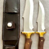 2-Pieces Bowie Knife, Wild Westerner Clip Point Bowie Hunting Knife - Stainless Steel Collectible Outdoor Knife with Sheath - Image 4