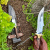 2-Pieces Bowie Knife, Wild Westerner Clip Point Bowie Hunting Knife - Stainless Steel Collectible Outdoor Knife with Sheath - Image 8