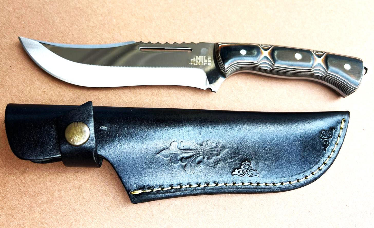 Custom Werzalit Handle Hunting Knife With Sheath Bowie Knife Ultra Sharp Blade Knife for Camping Skinning Full Tang Blade Knife Bushcraft - Image 9