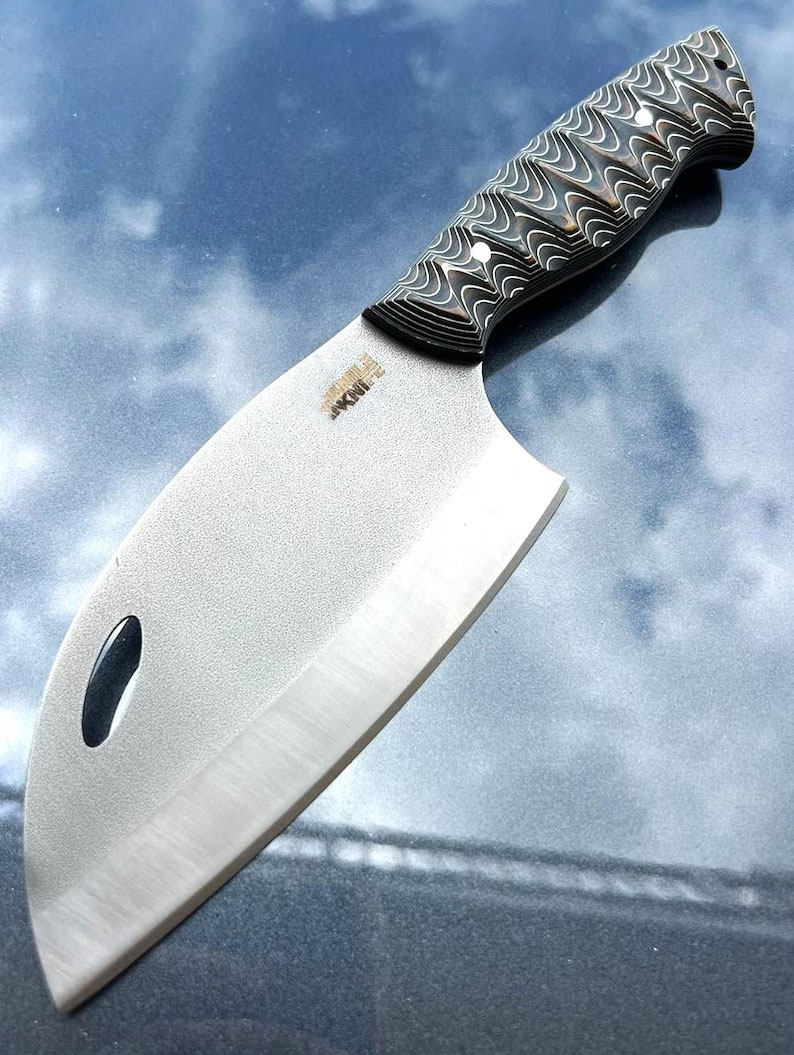 Handmade Cleaver Knife - Forged Serbian Chef Cleaver, Personalized Handmade Almazan Knife, Kitchen Knife, Chef Gifts, Engraved Knife - Image 3