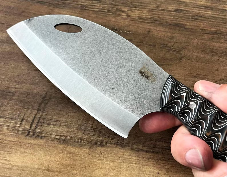 Handmade Cleaver Knife - Forged Serbian Chef Cleaver, Personalized Handmade Almazan Knife, Kitchen Knife, Chef Gifts, Engraved Knife