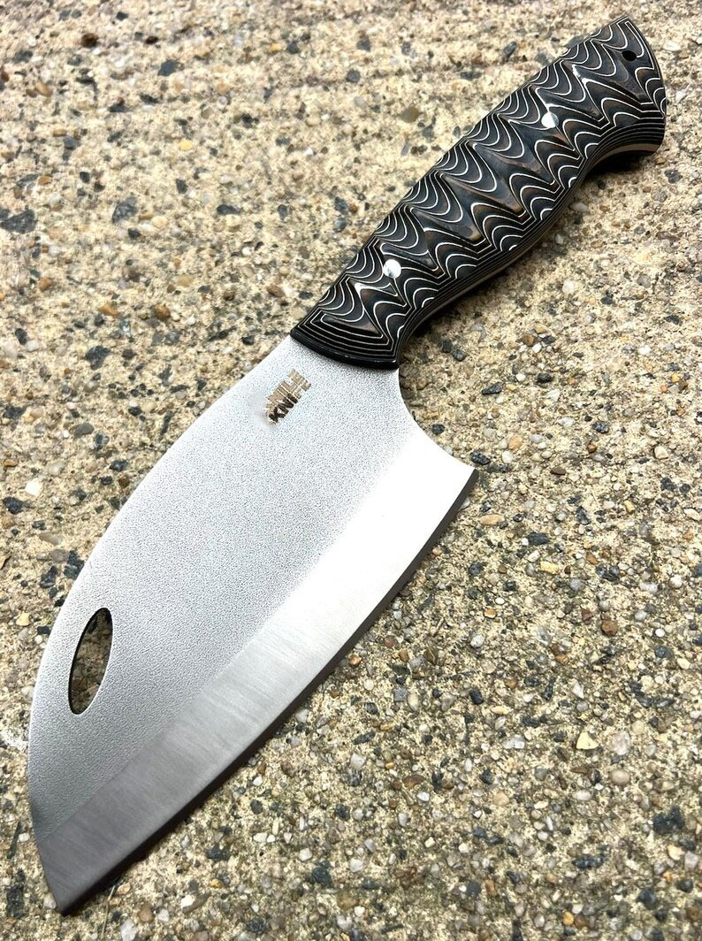 Handmade Cleaver Knife - Forged Serbian Chef Cleaver, Personalized Handmade Almazan Knife, Kitchen Knife, Chef Gifts, Engraved Knife - Image 9