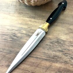 Handmade Custom Gift for Men Knife Double Edge Knife for Gift Pretty Personalized Gift For Women Custom Engraved Gift, Black Handle Knife
