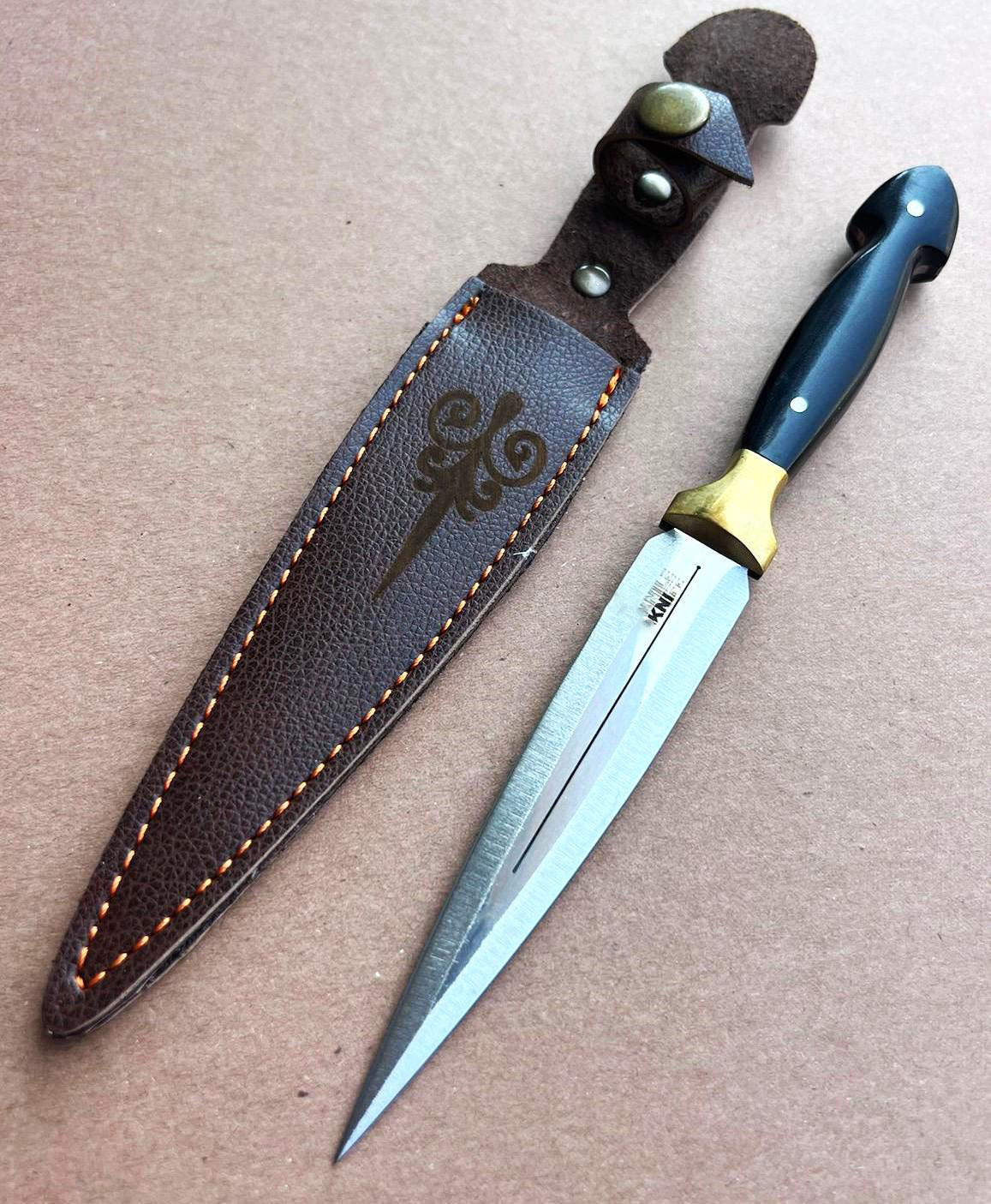 Handmade Custom Gift for Men Knife Double Edge Knife for Gift Pretty Personalized Gift For Women Custom Engraved Gift, Black Handle Knife - Image 4