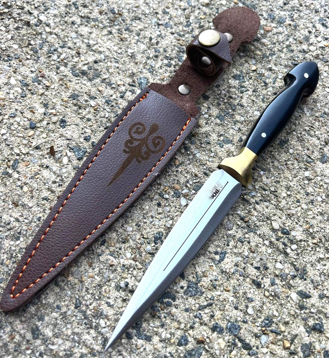 Handmade Custom Gift for Men Knife Double Edge Knife for Gift Pretty Personalized Gift For Women Custom Engraved Gift, Black Handle Knife - Image 6