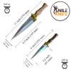 2 PC Bowie Knife, Fixed Blade Hunting Knife, Outdoor Survival Fixed Blade Knife Set with Leather Sheath – Dispatch Knives, Bushcraft knife - Image 2