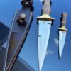 2 PC Bowie Knife, Fixed Blade Hunting Knife, Outdoor Survival Fixed Blade Knife Set with Leather Sheath – Dispatch Knives, Bushcraft knife - Image 4