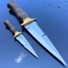 2 PC Bowie Knife, Fixed Blade Hunting Knife, Outdoor Survival Fixed Blade Knife Set with Leather Sheath – Dispatch Knives, Bushcraft knife - Image 9