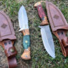 Handmade Knife Epoxy Handle, Natural Handmade Leather Case, Stainless steel 4116, bushcraft knife - Image 4