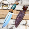 Handmade Knife Epoxy Handle, Natural Handmade Leather Case, Stainless steel 4116, bushcraft knife - Image 11