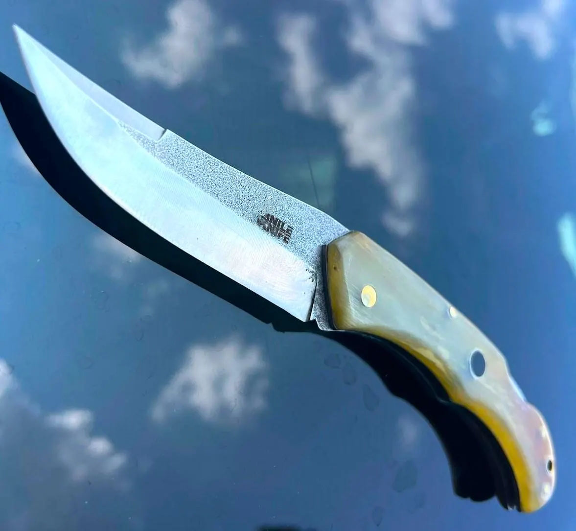 Handmade Custom Pocket Knife, N690 Steel with Ram Horn Handle Camping Knife, Hunting Knives, Pocket Knife, Folding Knife - Image 6