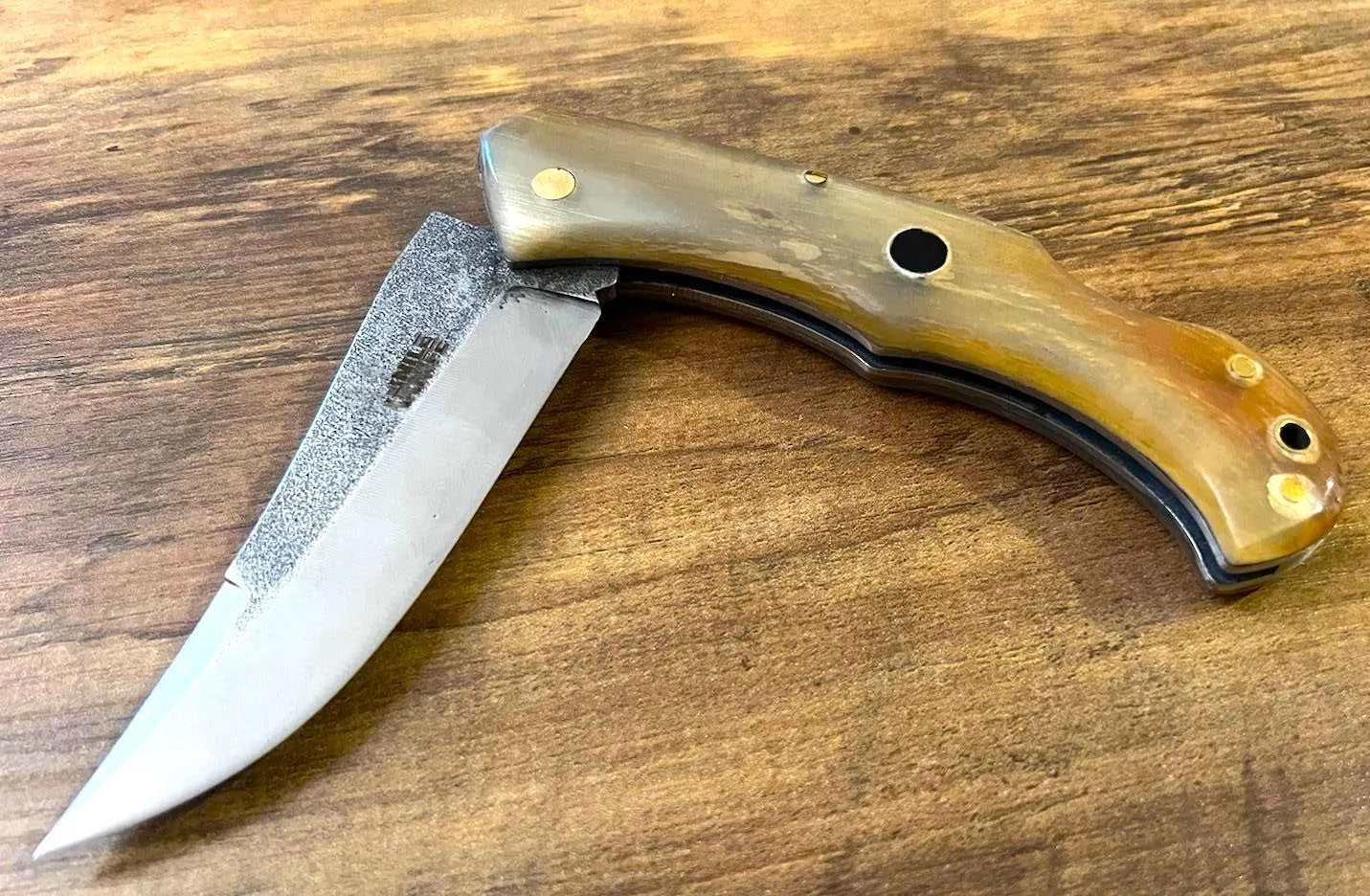 Handmade Custom Pocket Knife, N690 Steel with Ram Horn Handle Camping Knife, Hunting Knives, Pocket Knife, Folding Knife - Image 7