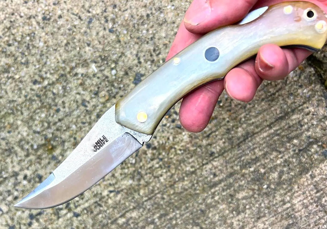 Handmade Custom Pocket Knife, N690 Steel with Ram Horn Handle Camping Knife, Hunting Knives, Pocket Knife, Folding Knife - Image 9