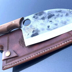 Serbian Chef Knife 7“, Butcher Cleaver Hand Forged Blade, Kitchen Gifts, Chef cleaver, Sharp Viking Knives for Meat Cutting, Camping knife